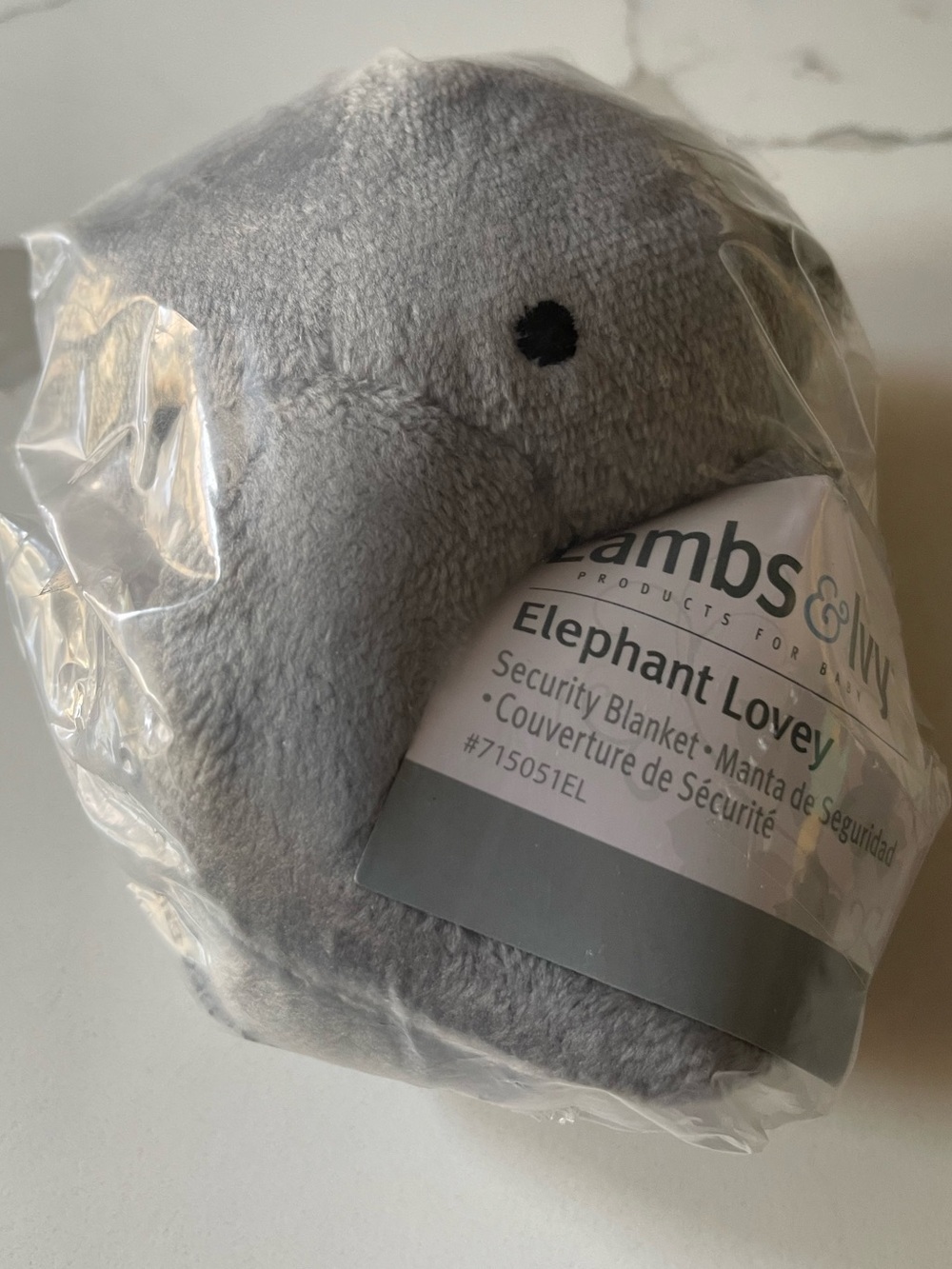 Lambs & Ivy Elephant Lovey Gray Security Blanket